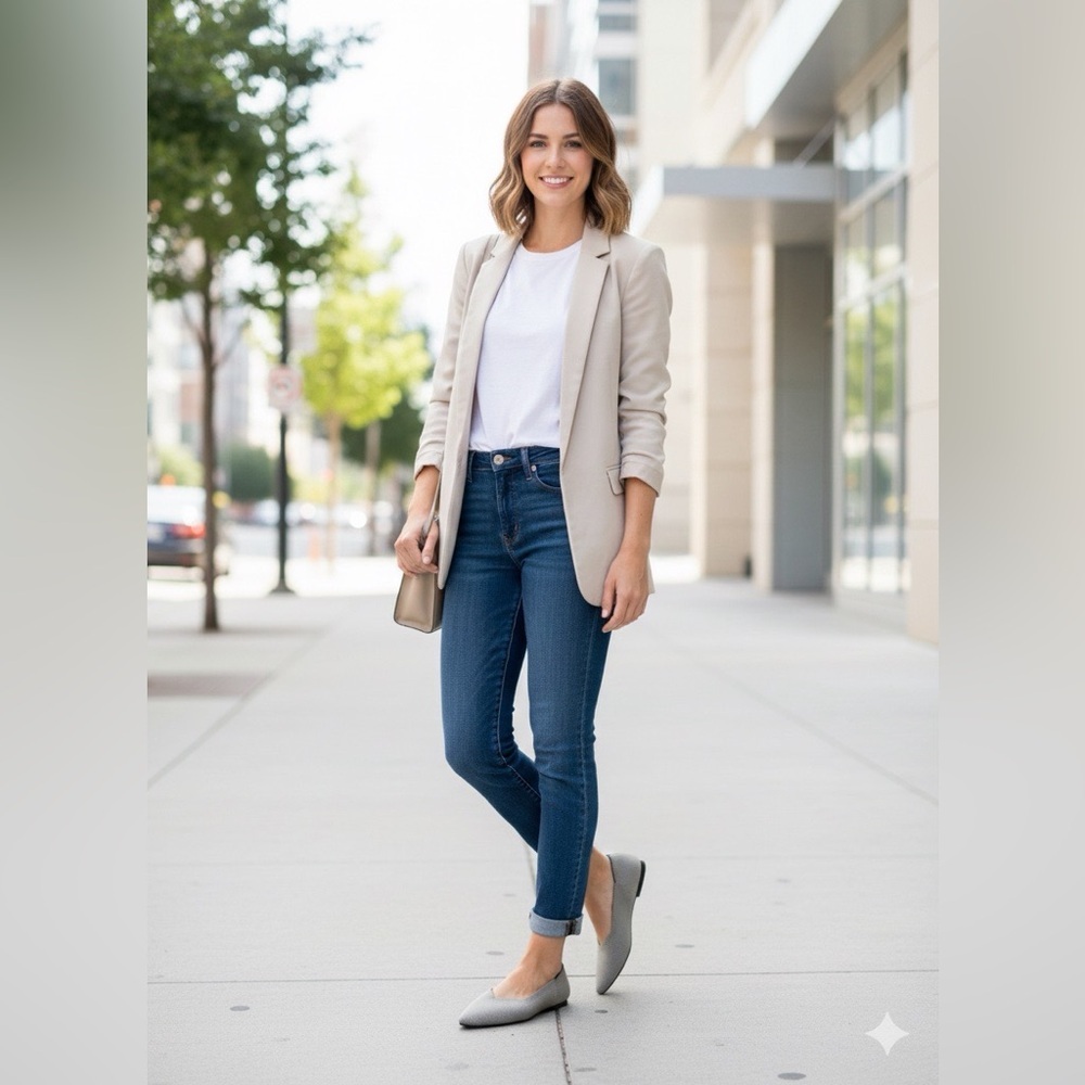 Rothy’s The Point Flats in Sand Gray size 7.5